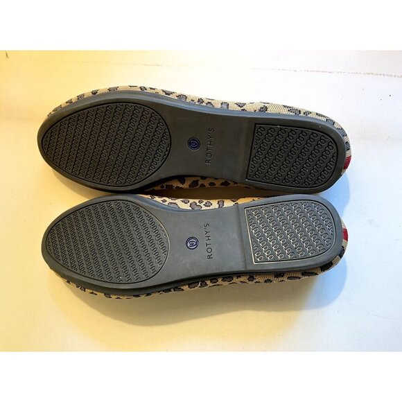 Rothy's 8 The Flat Round Toe Ballet Flat Shoe Cheetah Print Brown Washable - Picture 9 of 11